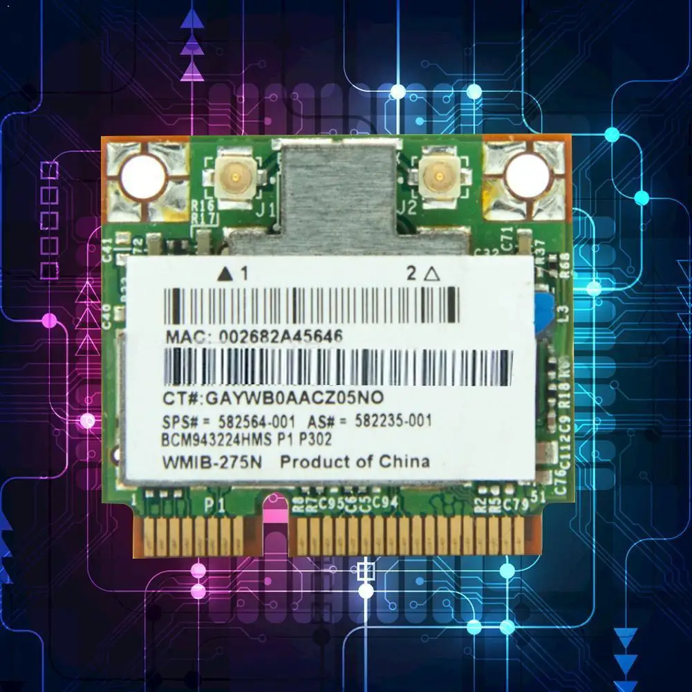 HP Broadcom BCM943224HMS беспроводной Wifi N Половина мини 582564 001 карта 802 11 abgn H9H5|Компьютерные