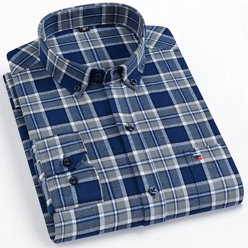 

6XL 7XLFashion мужская клетчатая рубашка, хлопковая одежда, рубашка на пуговицах с длинным рукавом, Мужская модная рубашка оверсайз с длинным рука...