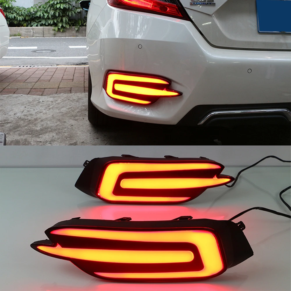 Автомобильный мигающий 2 шт. для Honda Civic 2016 2017 2018 отражатель светодиодный задний