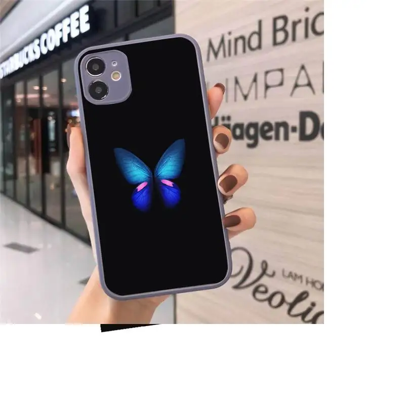 

Beautiful butterfly colorful pattern Phone Cases Matte Transparent for iPhone 7 8 11 12 s mini pro X XS XR MAX Plus cover funda