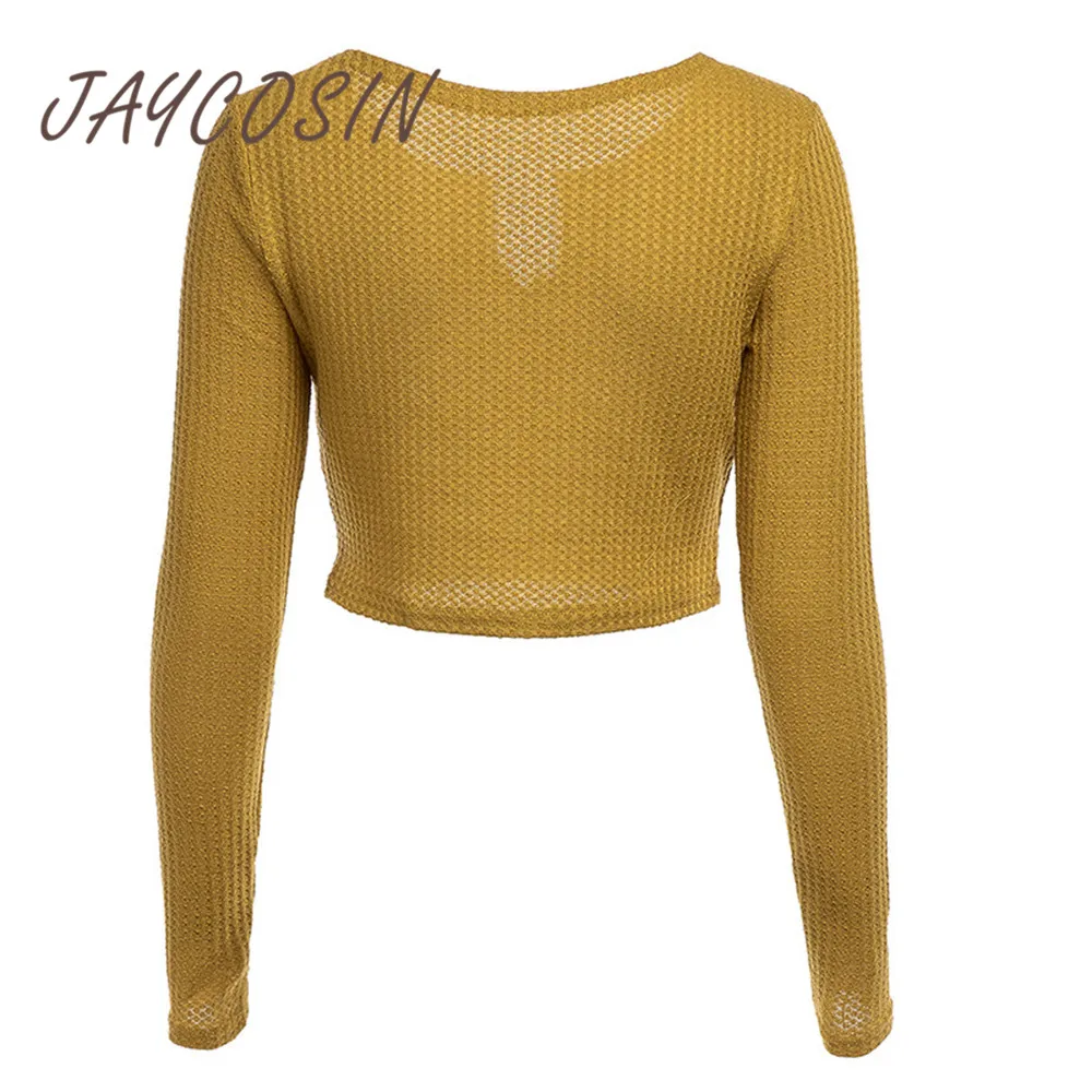 JAYCOSIN Clothes women sweaters and pullovers crop tops ladies Cotton knitted sweater winter 2019 long sleeve top | Женская одежда