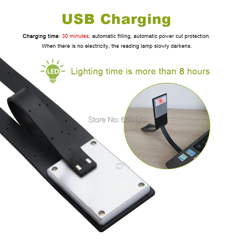 Перезаряжаемая электронная книга светодиодный светильник для Kindle paper USB Led power Bank лампа для чтения 4 интенсивности светильник ing гибкий E-read книжный светильник