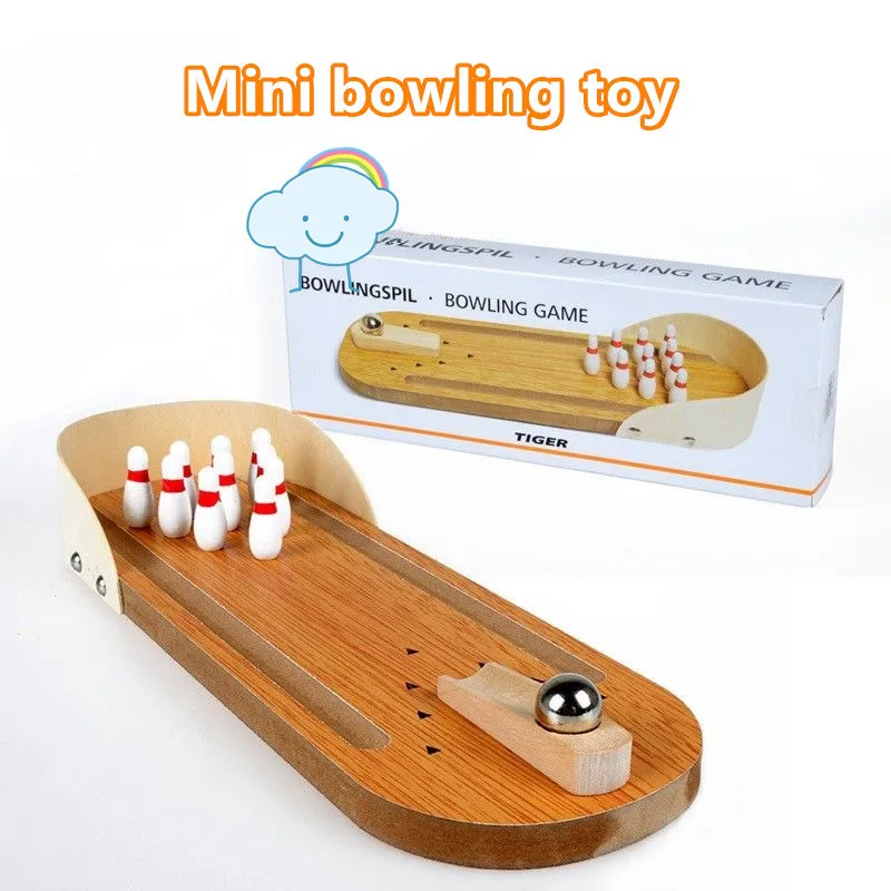 

Desktop Bowling Toy Mini Bowling Set Wooden Kids Educational Parent-child Interactive Game Party Fun Sport Toy