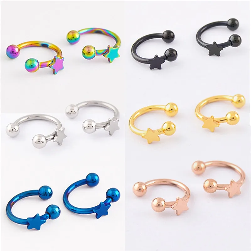 Imixlot новейший Креативный дизайн пентаграммы кольцо для губ из нержавеющей стали