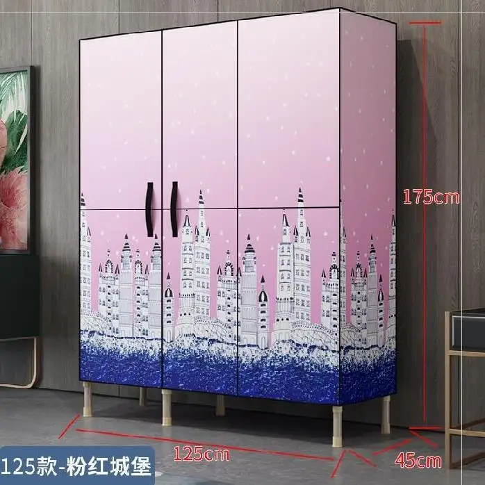 

Fabric steel frame bold reinforcement cloth wardrobe simple modern economic assembly wardrobe storage cabinet