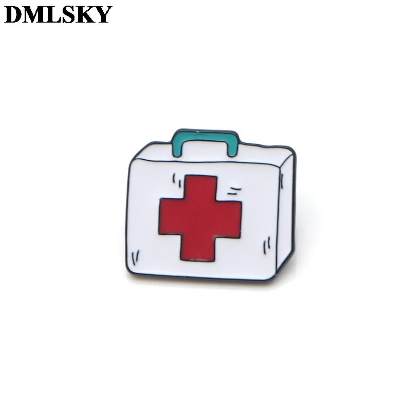 DMLSKY GREYS Anatomy ТВ-шоу металлические булавки броши Доктор Медсестры Брошь микроскоп первой помощи комплект украшений рюкзак значки M3883 - Окраска металла: 3