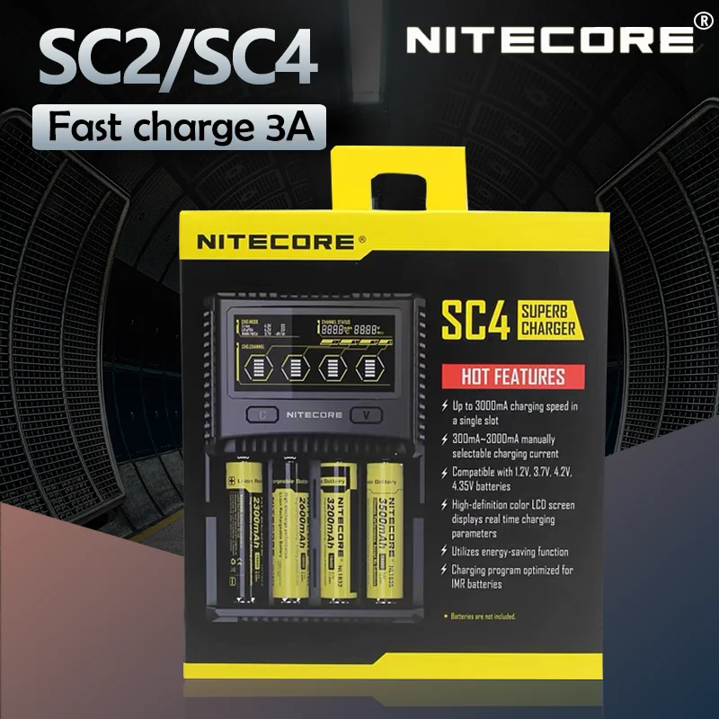Интеллектуальное зарядное устройство Nitecore SC4 SC2 с более быстрой зарядкой четыре