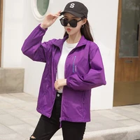 windbreakers for women spring autumn large size leisure outdoor sports korean fashion printed all match top thin workwear jacket