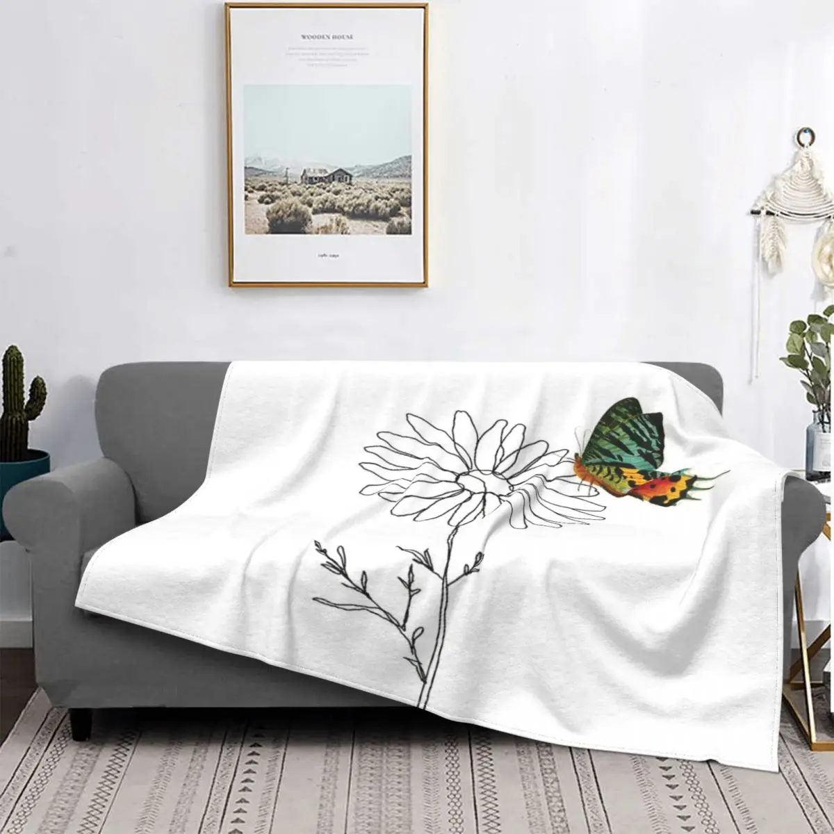 

Manta colorida con forma de mariposa para cama, colcha de lino a cuadros, manta de muselina, pickick