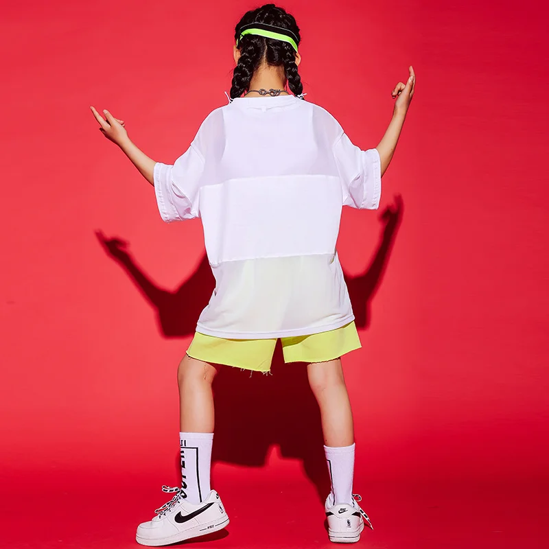 

Fashion Jazz Dance Costumes Short Sleeve Top 2 Pieces Hip Hop Dane Clothes Street Dance Cheerleader Clothes For Kids DWY3532