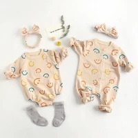 autumn infant baby bodysuit solid baby boys onesie cotton cartoon print long sleeve jumpsuit newborn toddler girl clothes
