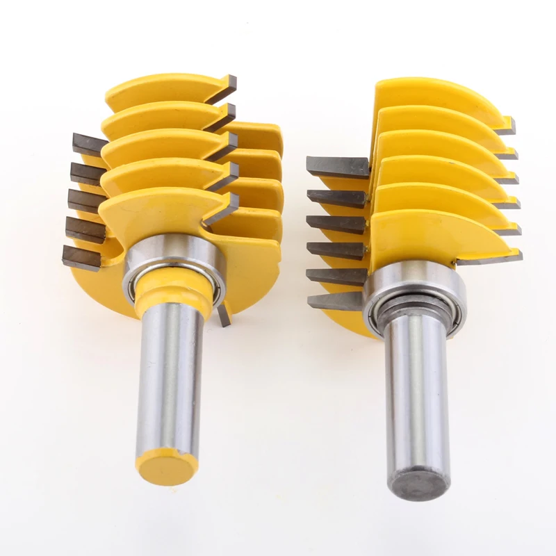 2Pc 1/2 Inch Shank Adjustable Box & Finger Joint Router Bit Set C3 Tipped Wood Cutting Tool Woodworking Bits | Инструменты