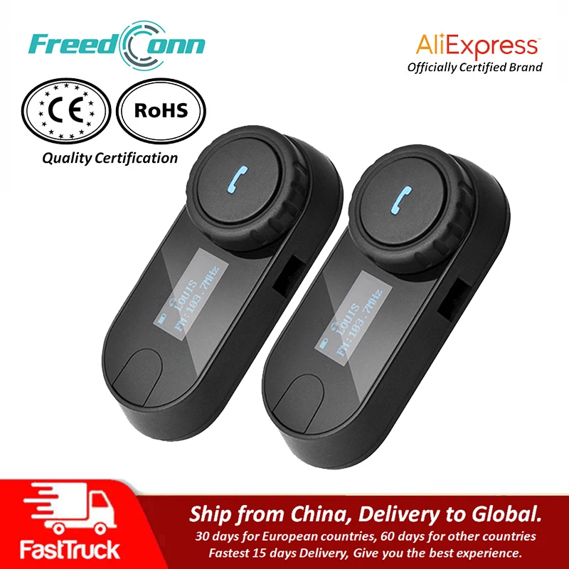 QPLOVE FreedConn 2 шт TCOM SC Bluetooth мотоцикл ЖК экран домофон шлем гарнитура с fm