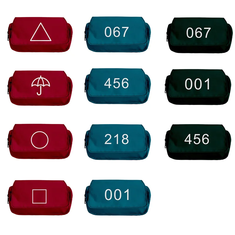 

Squid Game Pencil Bag, Geometry / Numbers Game Print Stationery Bag Zipper Simple Small Middle School Students Pencil Case
