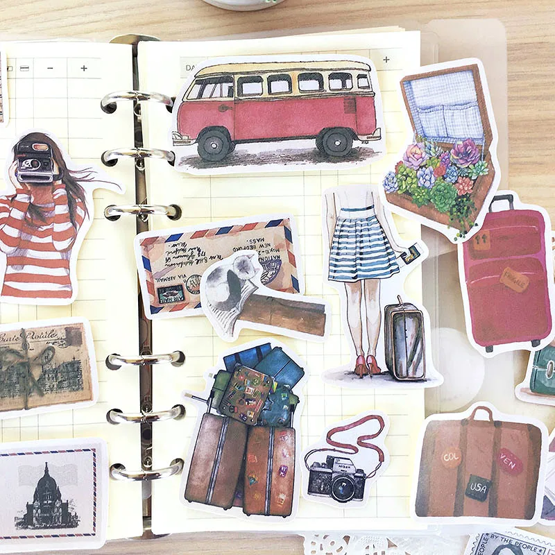 

19pcs/lot Travel with me Sticker Diy Album Scrapbooking Diary Planner Journal Sticker Decorative Label For Kids
