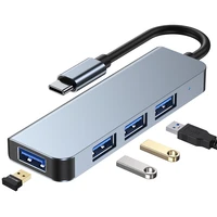 one type c or usb 3 0 adapter hub expand into 4 usb docking station for macbook laptop mobile phone ipad multi interface u disk