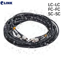500mtr outdoor tpu fiber optic patch lead waterproof lc sc fc 2 core armored patch cable singlemode ftta jumper sm dx 3 0mm