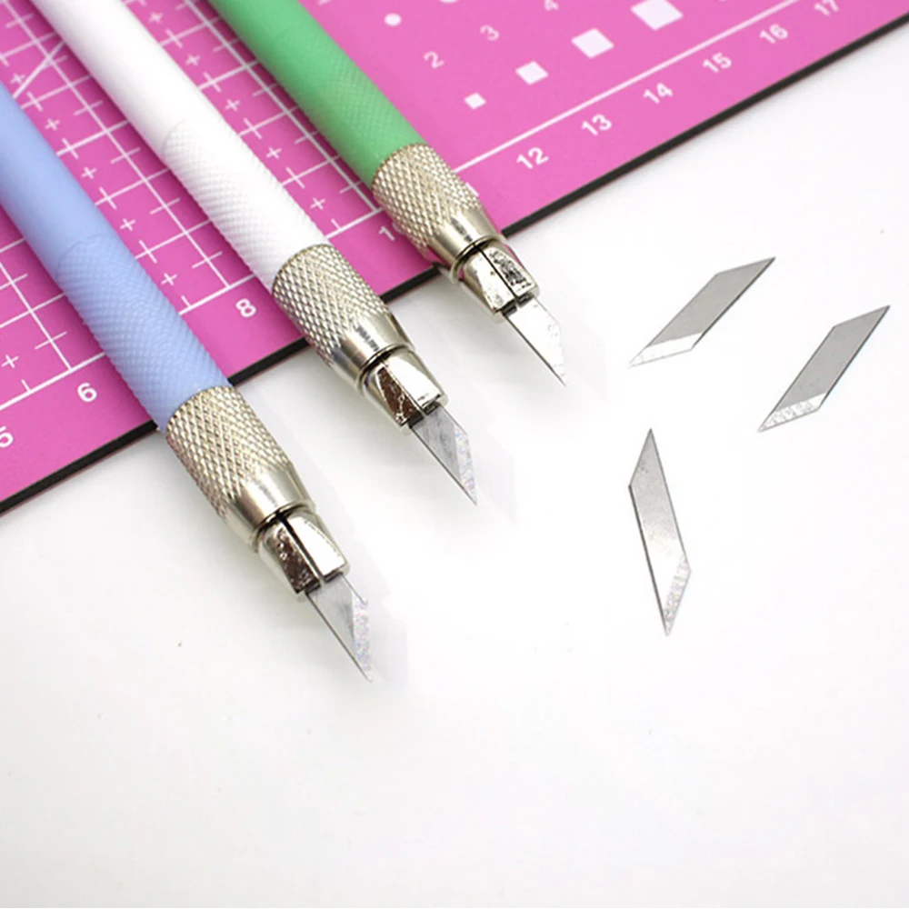 A5 Пластиковая Резка Мат коврика и Нож со Стальными Лезвиями 12шт.Набор Ножей для