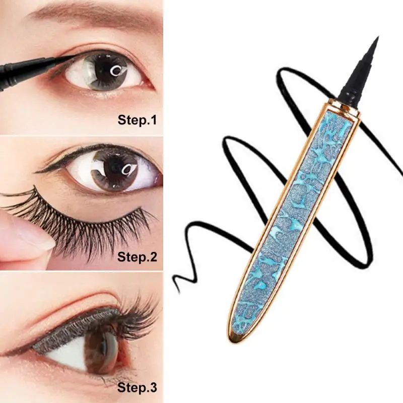 

New 1pcs Self-adhesive Lasting Eyeliner Pen Glue-free Magnetic-free for False Eyelashes Waterproof No Blooming Eye Liner Pencil