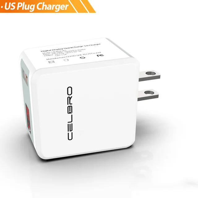 White US Charger Светодиодный настенный адаптер зарядного устройства Quick Charge 3,0 USB быстрое зарядное устройство QC3.0 для мобильного телефона домашнее зарядное устройство для samsung huawei Xiaomi - Тип штекера: White US Charger