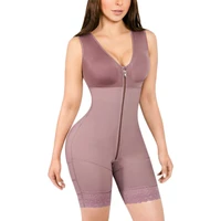 high compression central zipper shapewear with bra tummy control shapewear thong high waist ladies bodysuit