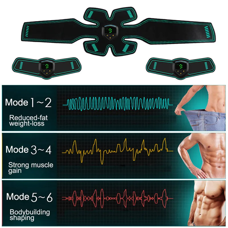 Беспроводной стимулятор мышц 6 режимов умный фитнес тренажер для брюшного пресса