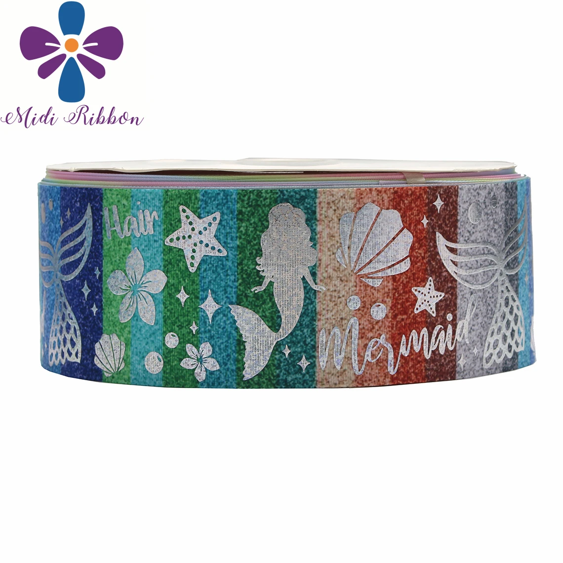 3 &quot75 мм мультфильм хвост русалки оболочки голограмма серебряная фольга