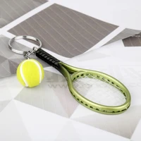 mini tennis key chain alloy tennis racket keychain accessories sports enthusiasts key ring charm key chains for women