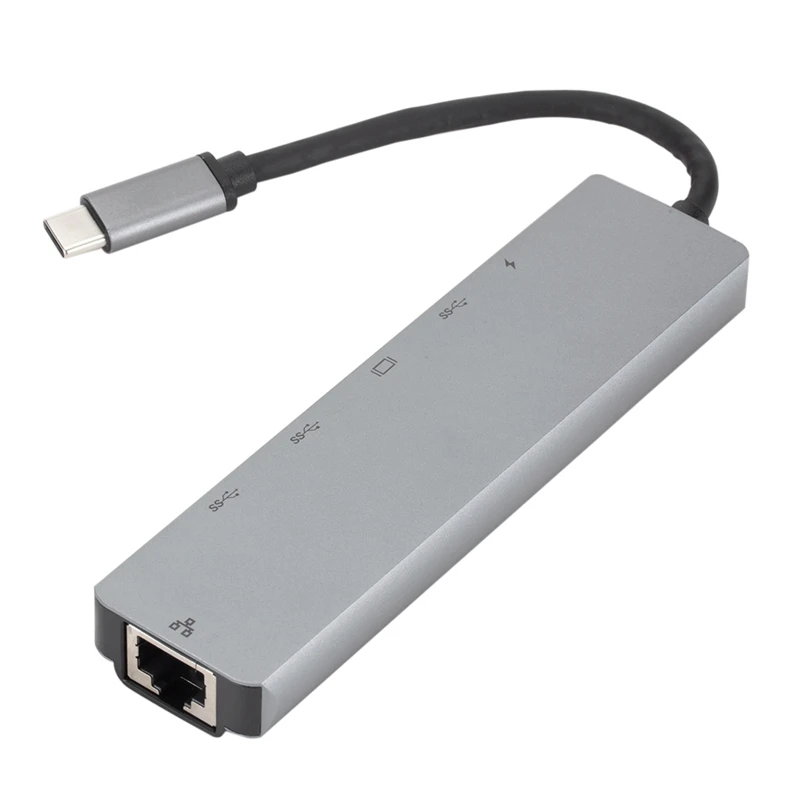6 в 1 USB-C к Type-C 2 USB 3 0 концентратор HDMI RJ45 Ethernet с PD зарядным портом адаптер для Pro |