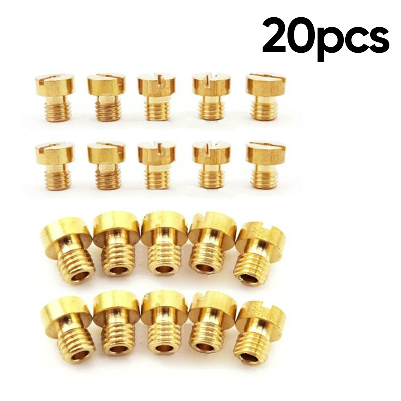 20 шт./компл. M5x0.75mm золото основной струи для Mikuni Карбюратор VM22 VM24 VM26 125cc 150cc 200cc 250cc |