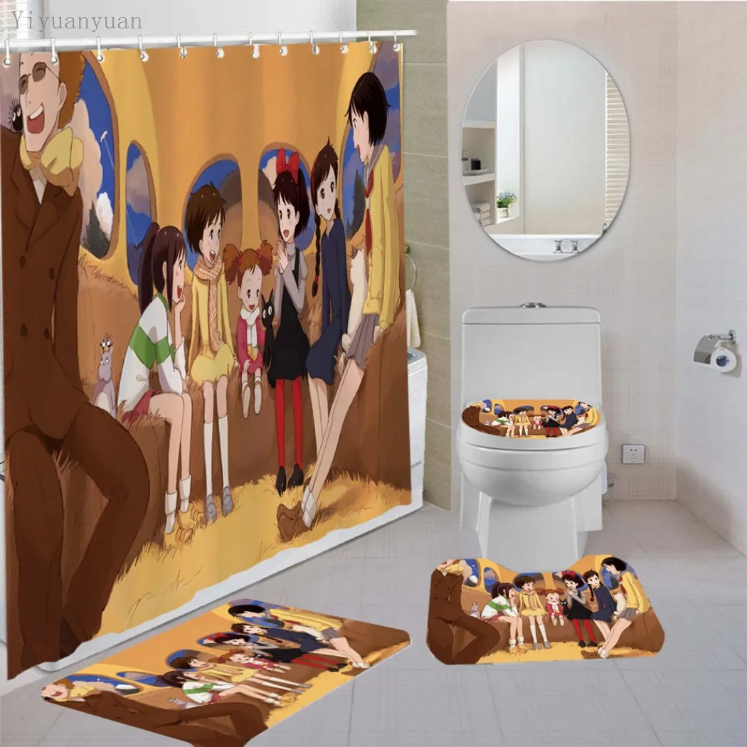 Prezzo Simpatici Personaggi Anime Collezione Stampa Set Di Tappeti Da Bagno Per Tappetino Da Bagno Tappeto Tappeto Antiscivolo Toilette Accessori Per Il Bagno Decor