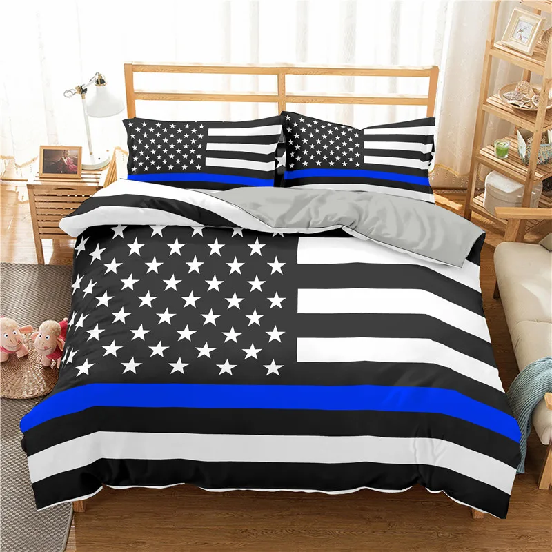 3D American Flag Printed Bedding Set Geometric Duvet Cover Luxury Home Textiles Design Bedclothes 2/3pcs Microfiber Bed | Дом и сад