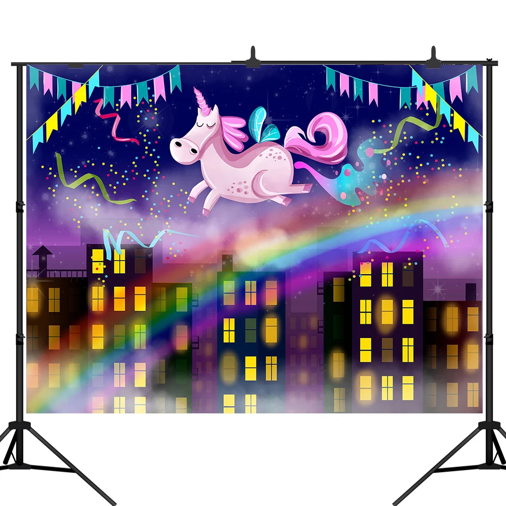 Lyavshi фон для фотосъемки Единорог городской Радужный Флаг день рождения