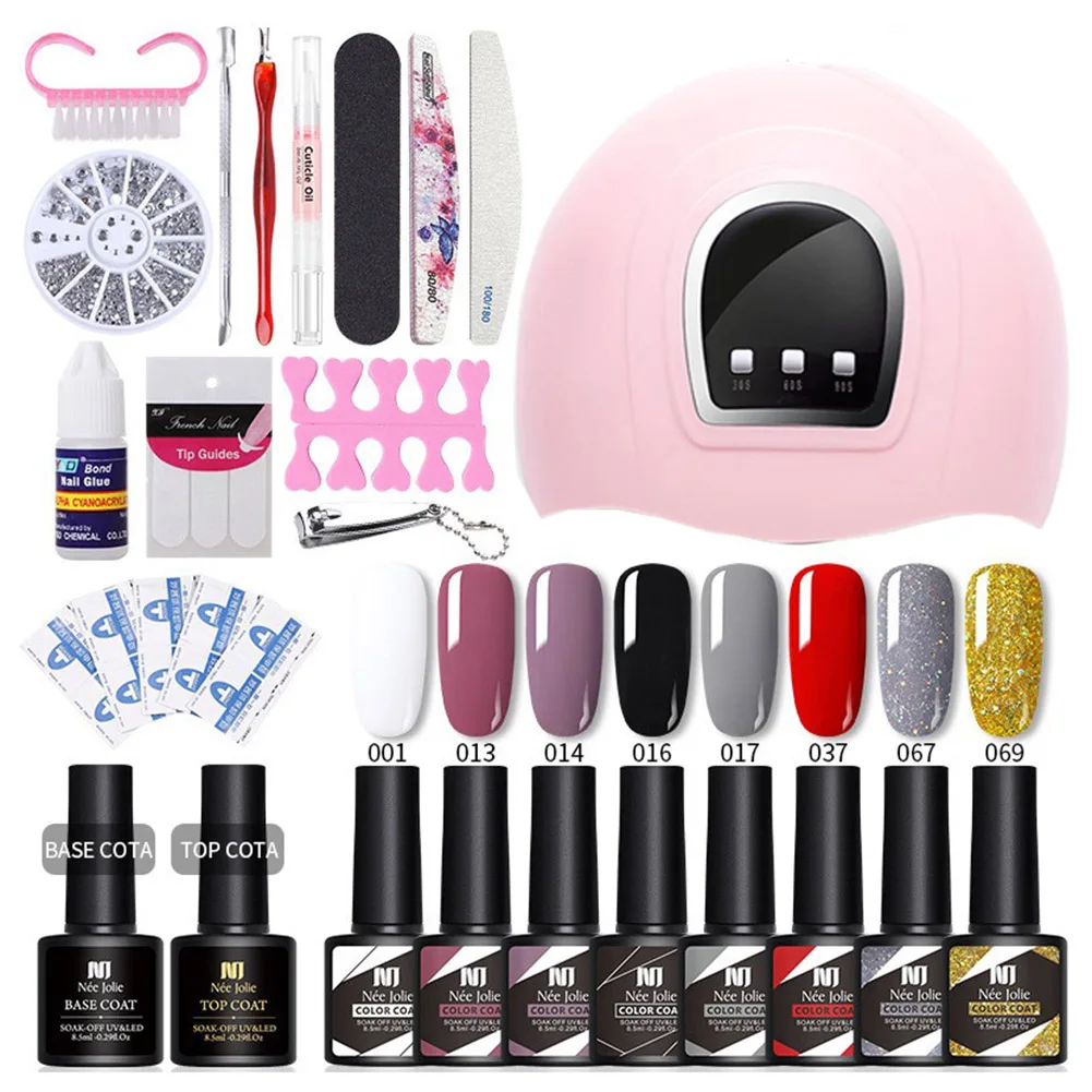 

Nail Art Set Soak Off UV LED Nail Gel Polish Varnish with Nail Dryer Lamp All in One Nail Art Tools Manicure Set Manicure Tool