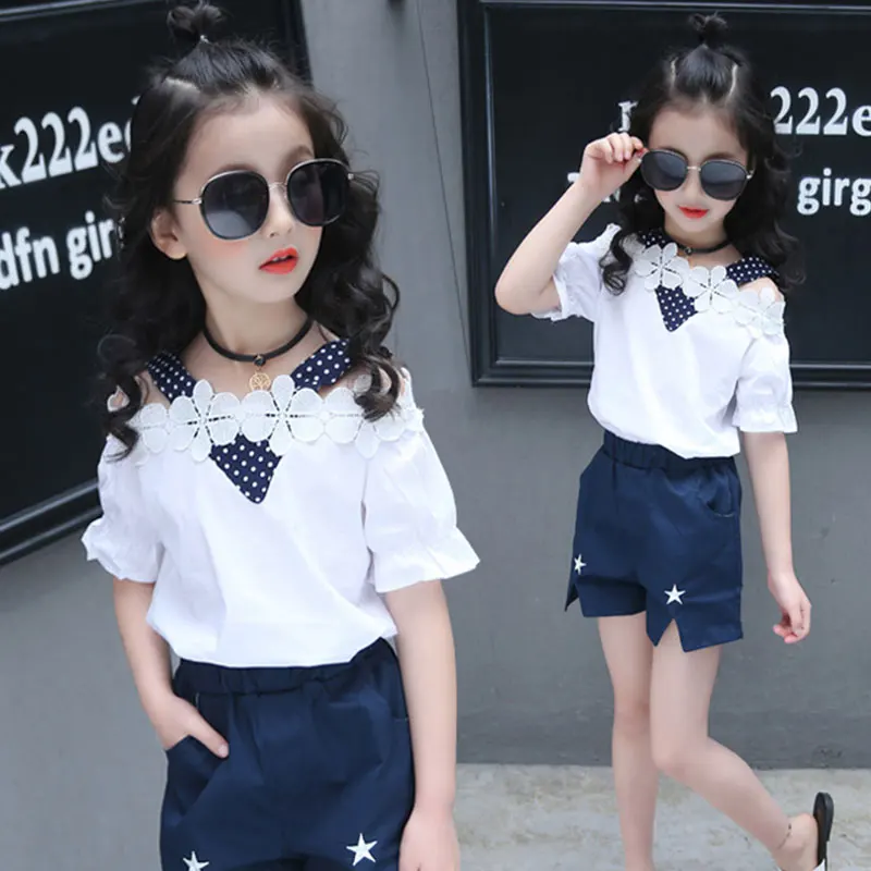 Летний комплект для девочек из 2 предметов детская одежда летний костюм Новая