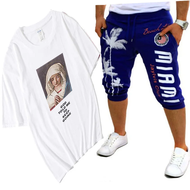 Новая мужская футболка с коротким рукавом шорты Мужская модная Веселая Футболка