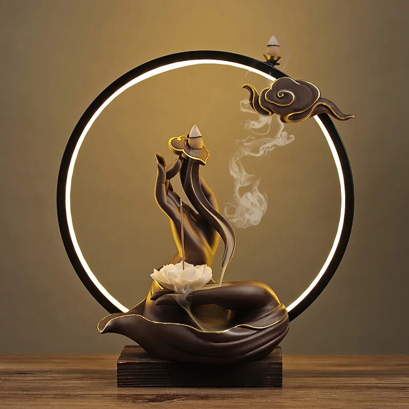 

Creative small night light ornaments household indoor sandalwood stove tower incense