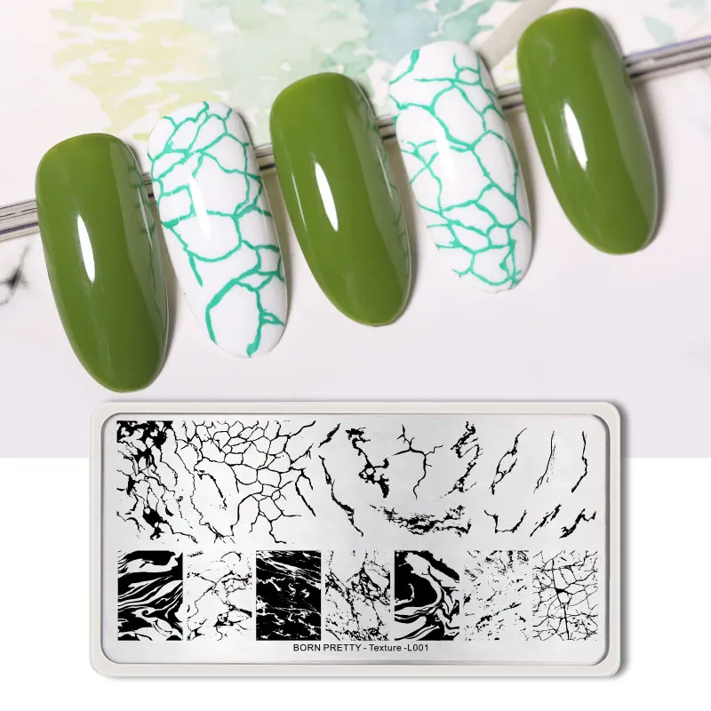 Пластины для стемпинга BORN PRETTY из нержавеющей стали с мраморной текстурой нейл