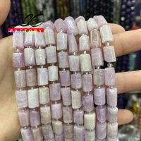 natural faceted purple kunzite spodumene stone beads cylinder loose spacer beads diy bracelet accessories for jewelry making 15