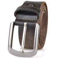 beafiry fashion single layer leather mens belt alloy buckle luxury handmade retro cowhide waist strap belt classic brown black