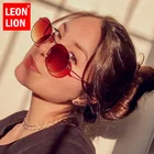 LeonLion 2021 круглые Винтажные Солнцезащитные очки женскиемужские овальные очки для женщин Роскошные Брендовые очки женские зеркальные Oculos De Sol Gafas
