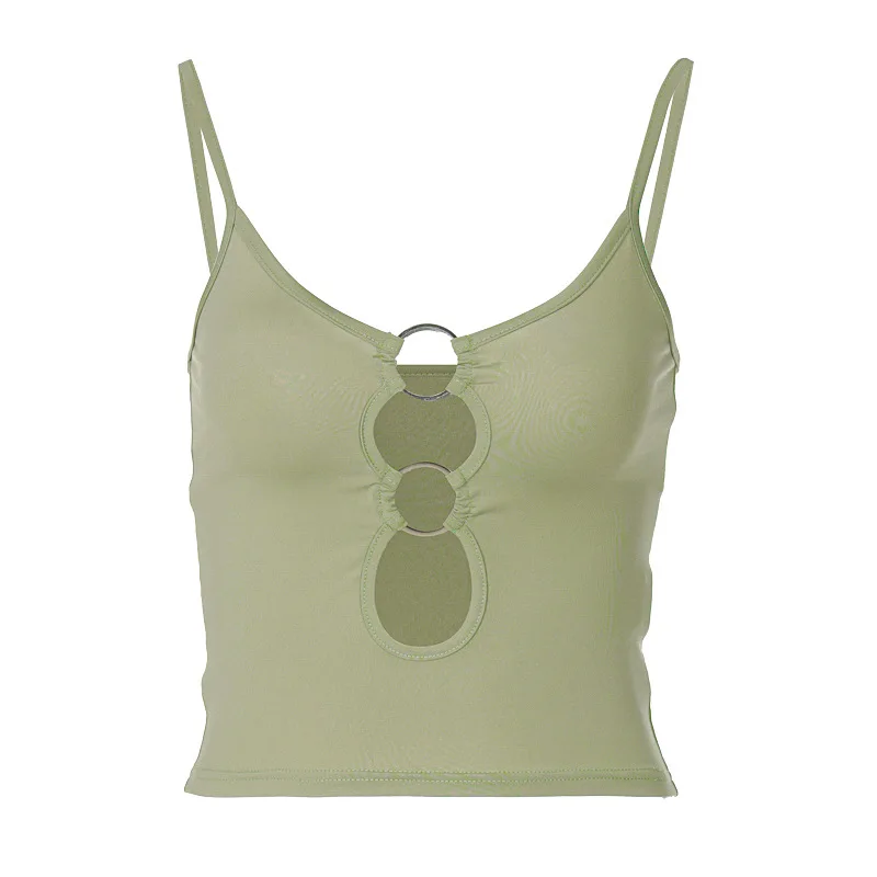 

New Summer Fashion Slim Strap Hollow Out Navel Top