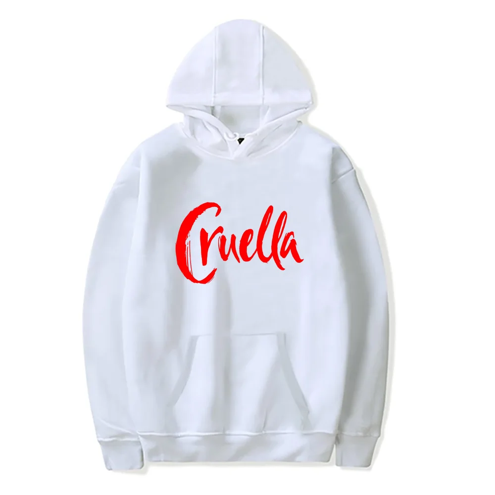 Fashion Cruella Print Hoodie Long Sleeve Hooded Casual Street Sweatshirt