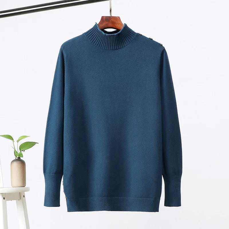 Женский Повседневный свитер на пуговицах плотный пуловер с длинным рукавом и