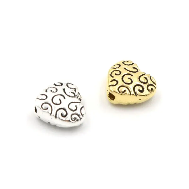 Металлические бусины-разделители в форме сердца 30 шт./лот фурнитура для