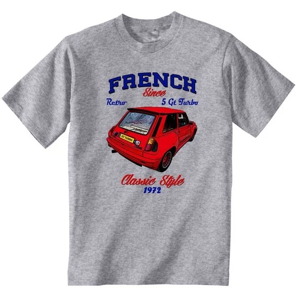 

VINTAGE FRENCH CAR RENAULT 5 GT TURBO - NEW COTTON T-SHIRT