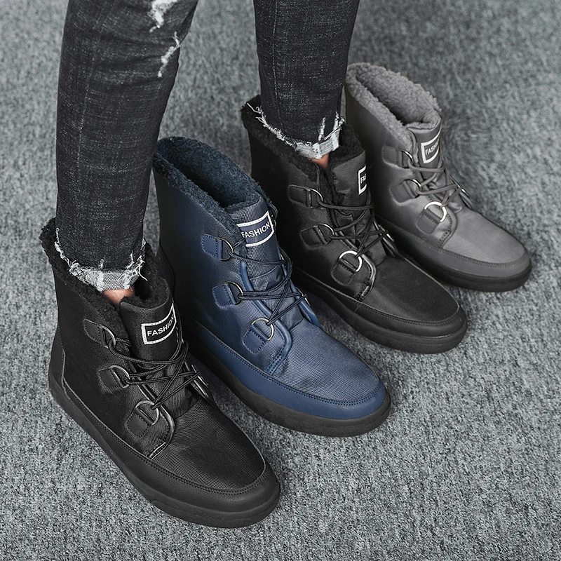 

Women Boots 2021 Winter Platform Shoes Woman Snow Ankle Boots With Fur Plush Inside Botas Mujer Flat Waterproof Plus Size 36-43