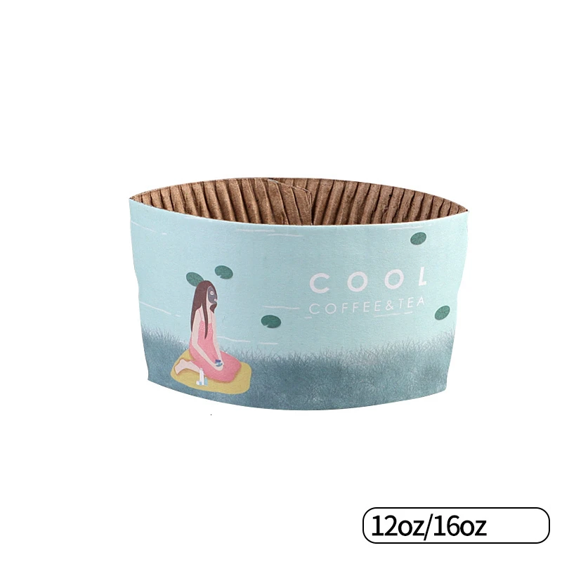 400 шт одноразовые чашки рукав молочный чай магазин кофейная чашка двойной слой