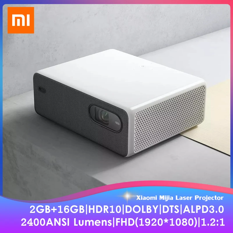 

Xiaomi Mijia Laser Projector TV ALPD 3.0 Full HD 2400ANSI Lumens 2G+16G Home Theater Dolby DTS Bluetooth Android Wifi Projector