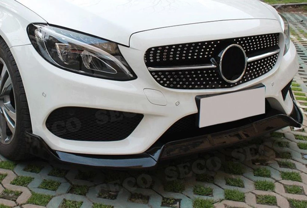 Для W205 передний спойлер фартуки для Mercedes Benz W205 C205 C200 C300 C43 AMG- 3 шт. ABS черный бампер